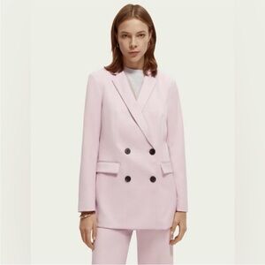 Women's Pink Double-Breasted Blazer